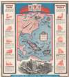 1930 Pennsylvania Sugar Pictorial Map of Caribbean Sugar Production