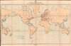 1896 U.S. Hydrographic Office Map of World Submarine Cables