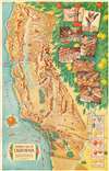 1940 Rambeau Pictorial Map of California and its Citrus Groves