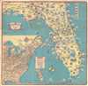 1937 Sunoco and Rand McNally Pictorial Map of Florida