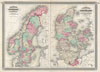 1870 Johnson Map of Sweden, Norway and Denmark