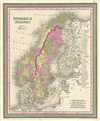 1849 Mitchell Map of Scandinavia (Sweden, Norway)