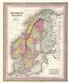 1854 Mitchell Map of Sweden and Norway