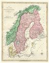 1793 Wilkinson Map of Scandinavia: Sweden, Norway, Denmark and Finland