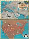 1948 T.W.A. Pictorial Airline Route Map of the World