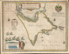 1635 Blaeu Map of Tierra del Fuego and the Straits of Magellan, Chile, South America