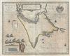 1635 Blaeu Map of Tierra del Fuego and the  Straits of Magellan, Chile, South America