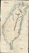 1874 Sudo / Le Gendre Japanese Manuscript Map of Taiwan / Formosa