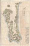 1874 Sudo / Le Gendre Japanese Manuscript Map of South Taiwan / Formosa