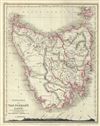 1860 Dower Map of Tasmania or Van Diemen's Land