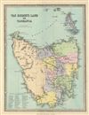 1857 Philip Map of Van Diemen's Land or Tasmania, Australia