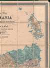 This Map of Tasmania in 1859, Sir Henry Edward Fox Young Knight Companion of the Most Honorable Order of the Bath Being Governor in Chief, and teh Honble. Francis Smigh Attorney General being Premier is dedicated to his Excellency and the Parliament by James Sprent, Surveyor General. - Alternate View 3 Thumbnail