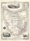 1851 Tallis and Rapkin Map of Van Diemen's Land or Tasmania