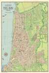 1954 Steimatzky Pictorial City Plan or Map of Tel Aviv and Jaffa, Israel