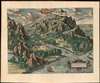 1603 Ortelius View of The Paradise of Tempe at the foot of Mount Olympus