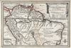 1702 De Fer Map of Northern South America (Brazil, Peru, Columbia, Venezuela)
