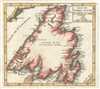 1749 Vaugondy Map of Newfoundland
