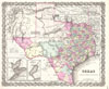 1855 Colton Map of Texas