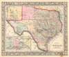 1863 Mitchell Map of Texas