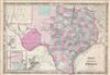 1864 Johnson Map of Texas