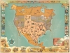1948 Randolph and Storm Pictorial Map of Texas Dominating North America