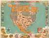1948 Randolph and Storm Pictorial Map of Texas Dominating North America