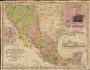 1848 House and Brown Map of Texas, California and New Mexico