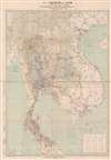 1941 Miyahara Natural Resource Map of Thailand during World War II