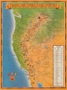 1950s Vittier Pictorial Map of U.S. Highway 395, the Three Flags Highway