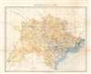 1889 French Bureau Topographique Map of Tonkin, Vietnam, Indochina