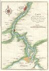 1750 Bellin Map of Tonkin River, Vietnam
