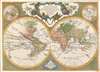 1775 Lotter Map of the World in Hemispheres