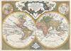 1775 Lotter Map of the World in Hemispheres