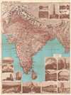 1930 Philip Tourist Map of India (w/ Monuments)