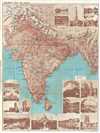 1930 Philip Tourist Map of India (w/ monuments)