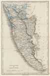 1854 Pharoah and Company Map of the Travancore and Cochin States, Kerala, India