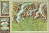 1937 Testoni Map of Lakes Maggiore, Lugano, and Como, Switzerland, Italy