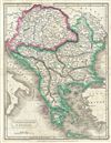 1822 Butler Map of European Turkey and Hungary