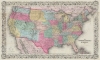 1854 Colton Map of the United States with Ephemeral Western Territories