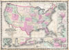 1862 Johnson Military Map of the United States ( Civil War )