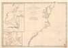 1834 Depot de la Marine Nautical Chart or Map of the United States East Coast