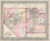 1872 Mitchell Map of Utah and Nevada