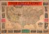 1887 Rand McNally Wall Map of the United States w/ Union Pacific Railroad