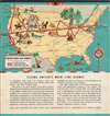 1938 Ruth Taylor United Airlines Brochure, Pictorial Map of the United States