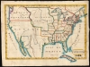 1834 Lucy Durfee Manuscript Schoolgirl Map of the United States - Americana