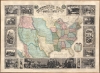 1847 Thayer / Ensign Wall Map of the United States - Mexican-American War
