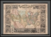 1849 Thayer / Ensign Wall Map of the United States - Mexican-American War