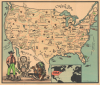 1957 Forces Belges en Allemagne Pictorial Map of the United States