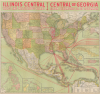 1922 Poole Bros. Wall Railroad Map of the United States, Illinois Central Railroad