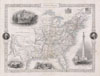 1850 Tallis Map of the United States ( Texas at fullest extent)